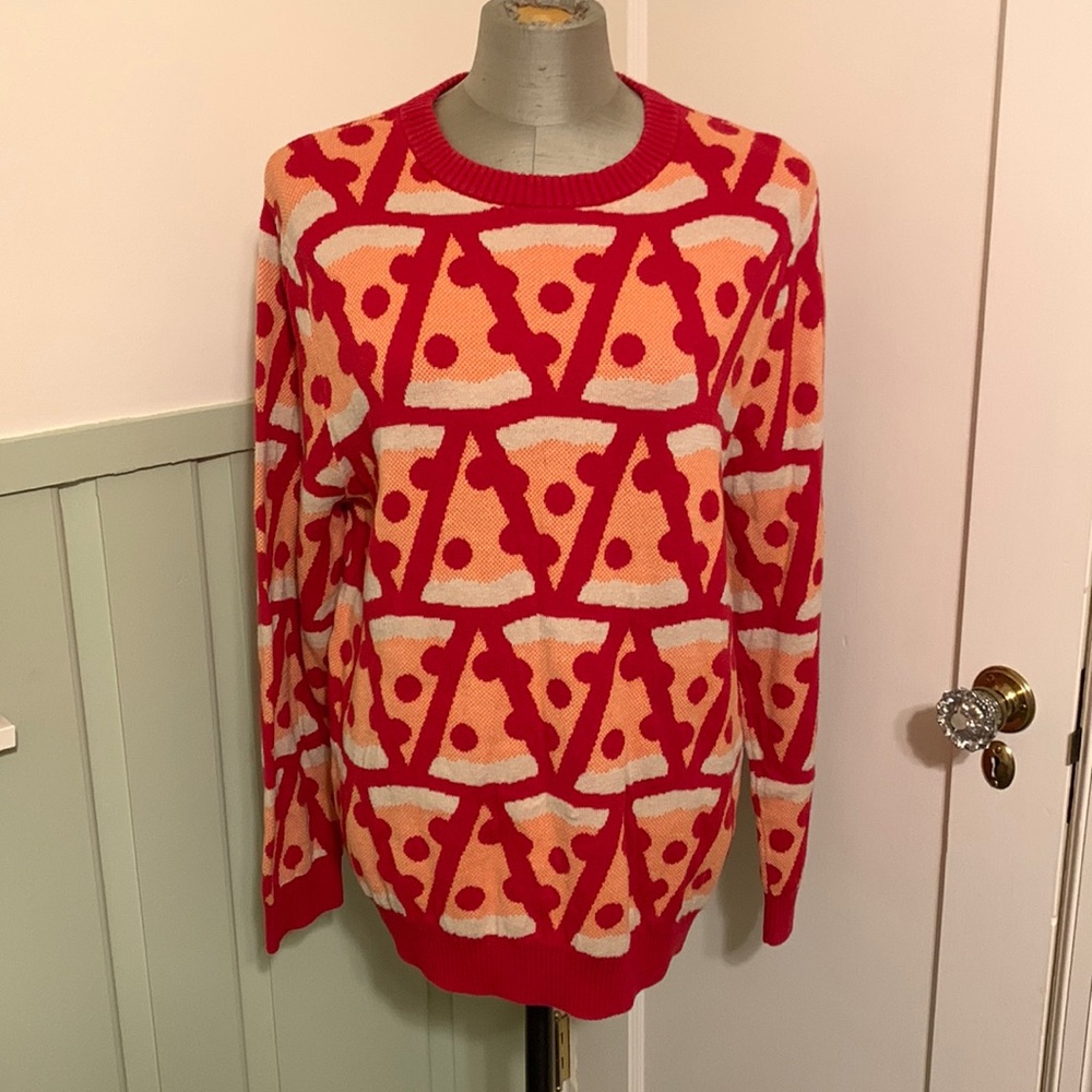 Novelty pizza sweater